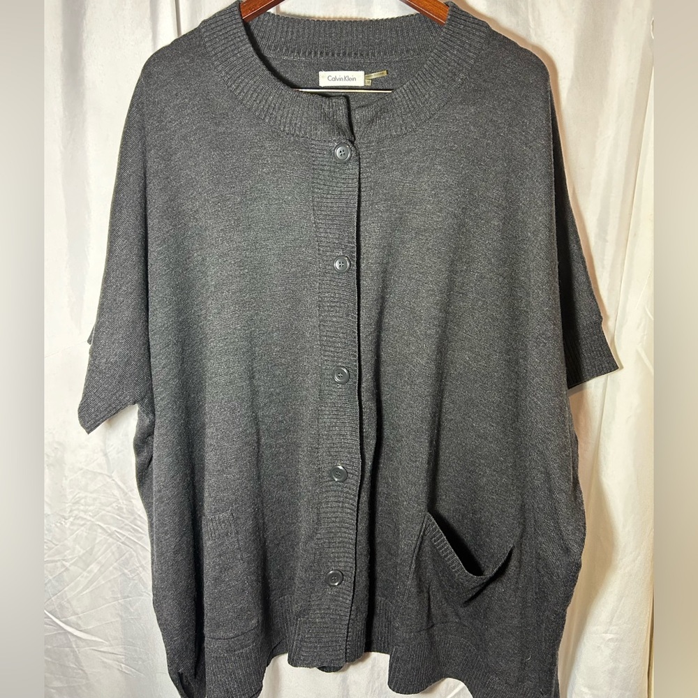 Calvin Klein Women’s Oversized Sweater Dress Tunic‎ Charcoal Gray Medium
